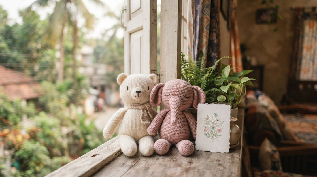 Two plush toys side by side, friendship day gift idea