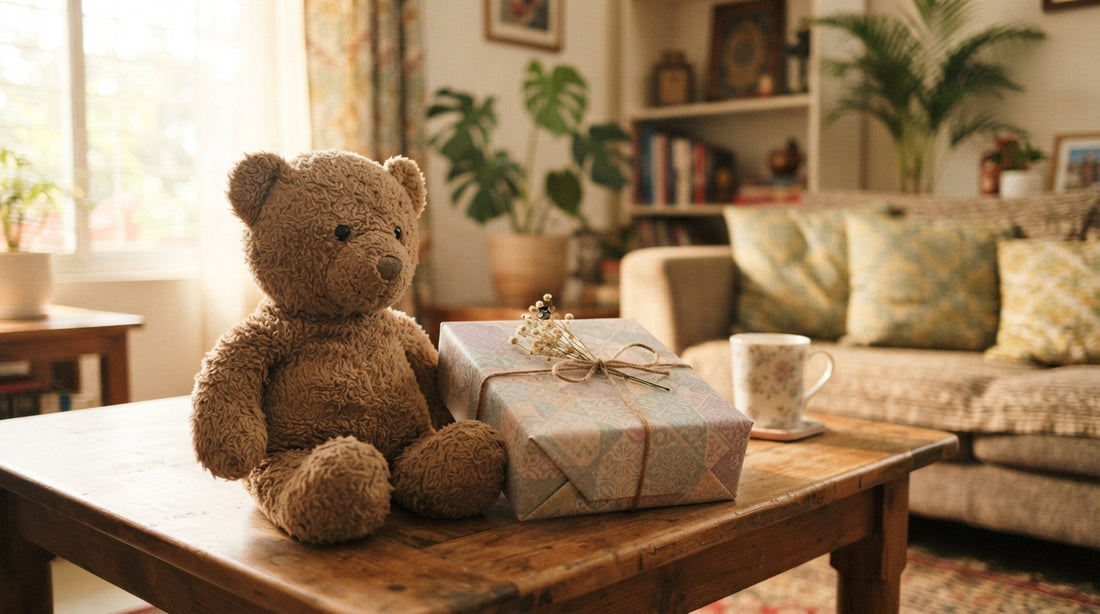 Soft teddy bear Eid gift in a Bangladesh family home