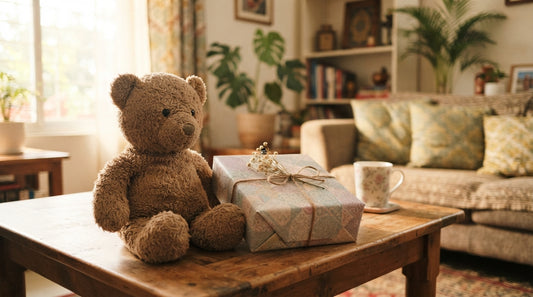 Soft teddy bear Eid gift in a Bangladesh family home