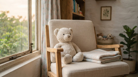 Soft teddy bear gift displayed in a Dhaka nursery setting in Bangladesh
