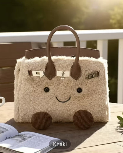 Jellycat Birkin - Khaki — birkin plush bag brings iconic handbag style into pure plush comfort, Leona Bangladesh (styled view)