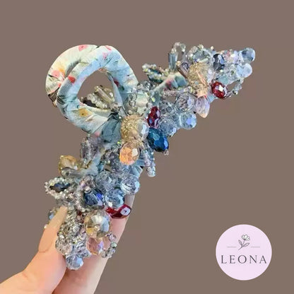 Crystal Flower Hair Claw