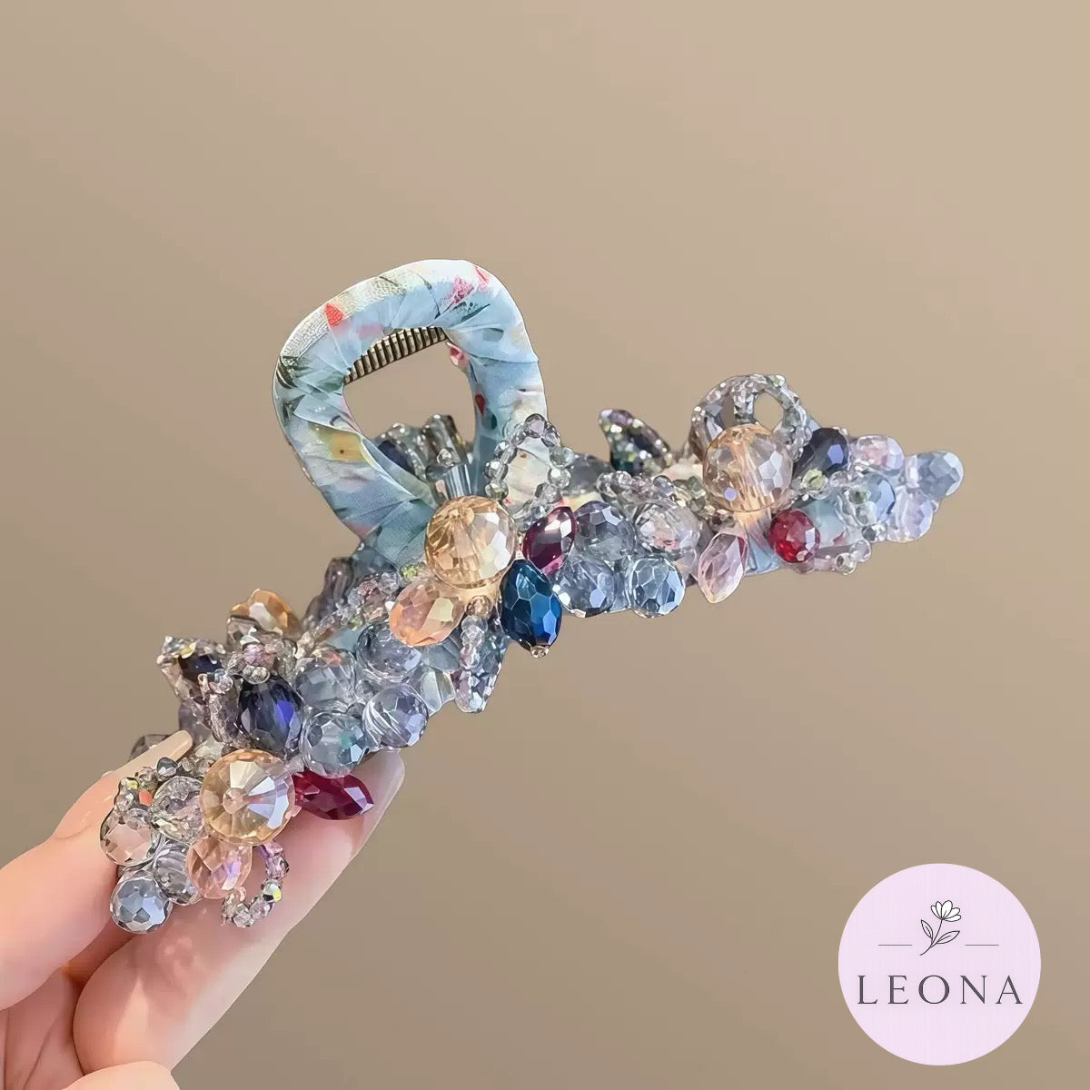 Crystal Flower Hair Claw