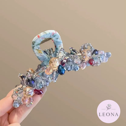 Crystal Flower Hair Claw