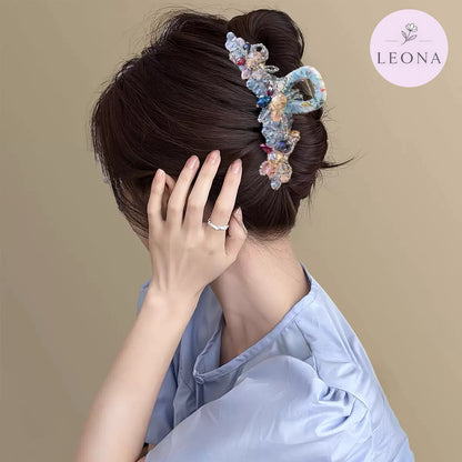Crystal Flower Hair Claw