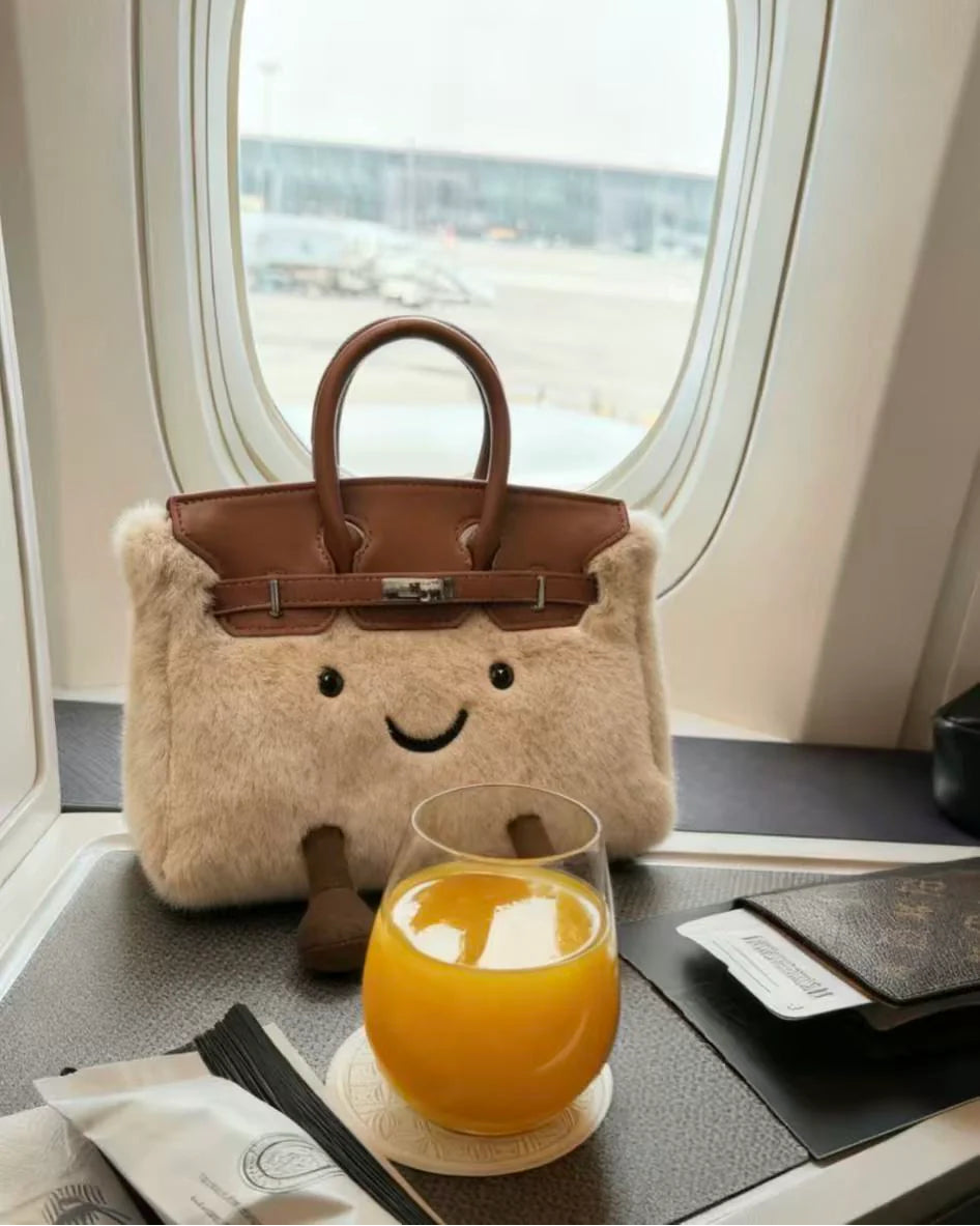 Jellycat Birkin - Khaki — birkin plush bag brings iconic handbag style into pure plush comfort, Leona Bangladesh (detail view)