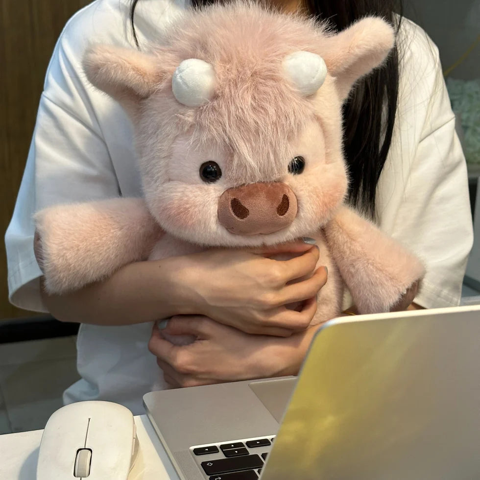 Scottish Highland Cow Plushie | Pink